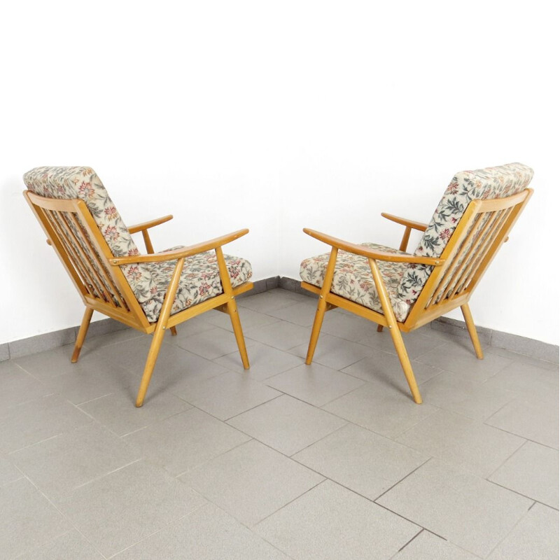 Pair of vintage armchairs by Ton, 1970s