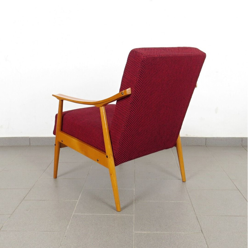 Pair of red vintage armchairs, 1970s