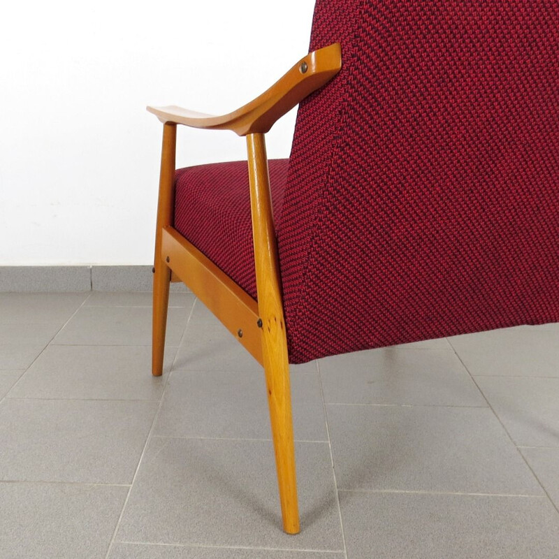 Pair of red vintage armchairs, 1970s