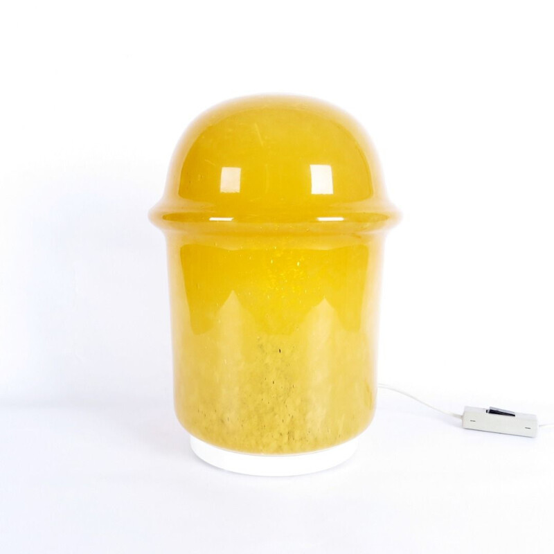 Yellow vintage table lamp, 1970s
