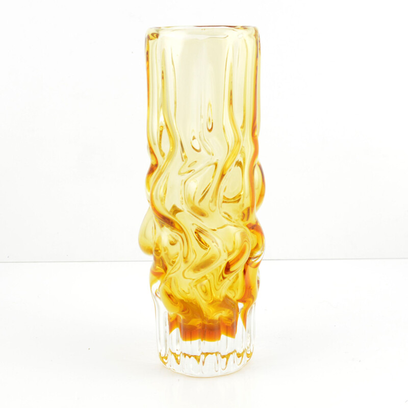 Glass vintage vase, designed by P. Hlava, Czechoslovakia, 1960s