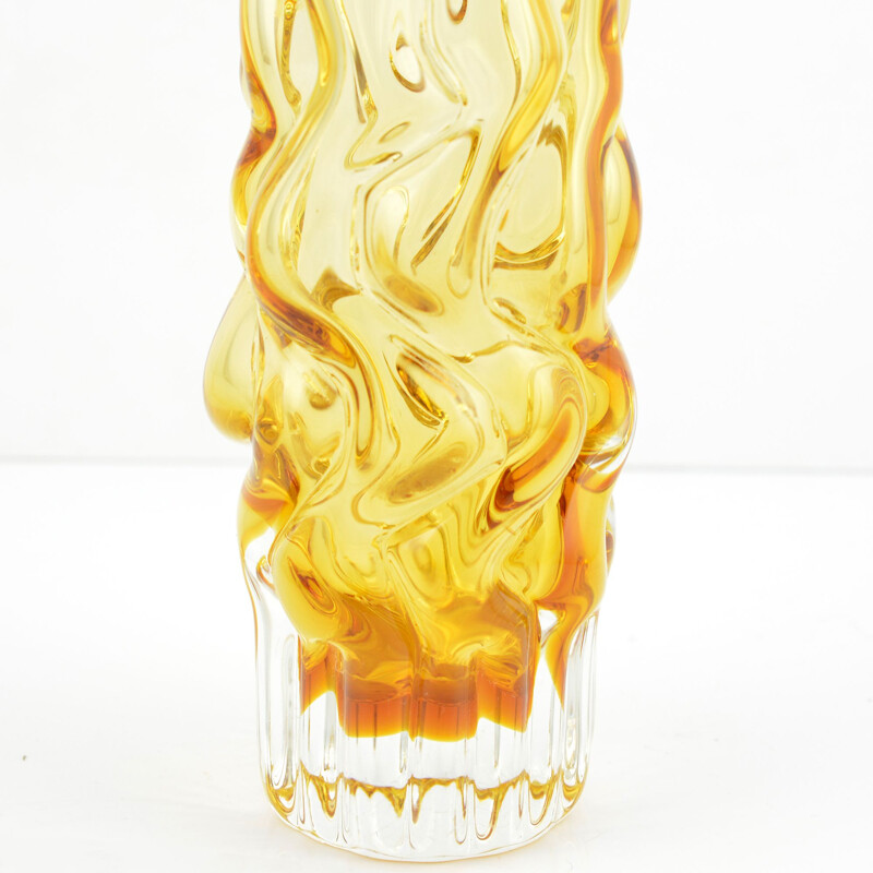 Glass vintage vase, designed by P. Hlava, Czechoslovakia, 1960s