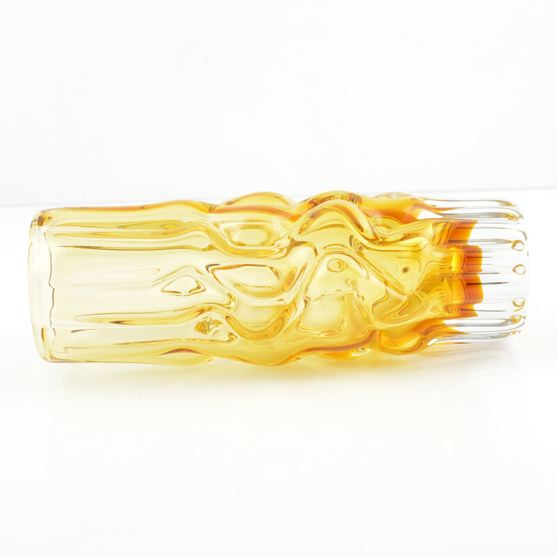 Glass vintage vase, designed by P. Hlava, Czechoslovakia, 1960s