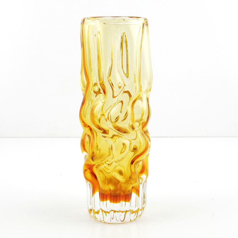 Glass vintage vase, designed by P. Hlava, Czechoslovakia, 1960s