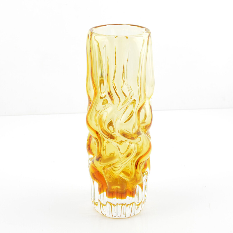 Glass vintage vase, designed by P. Hlava, Czechoslovakia, 1960s