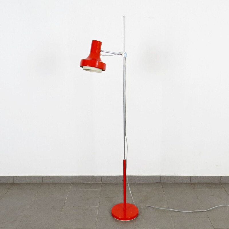 Red vintage floor lamp by Josef Hurka, 1970s
