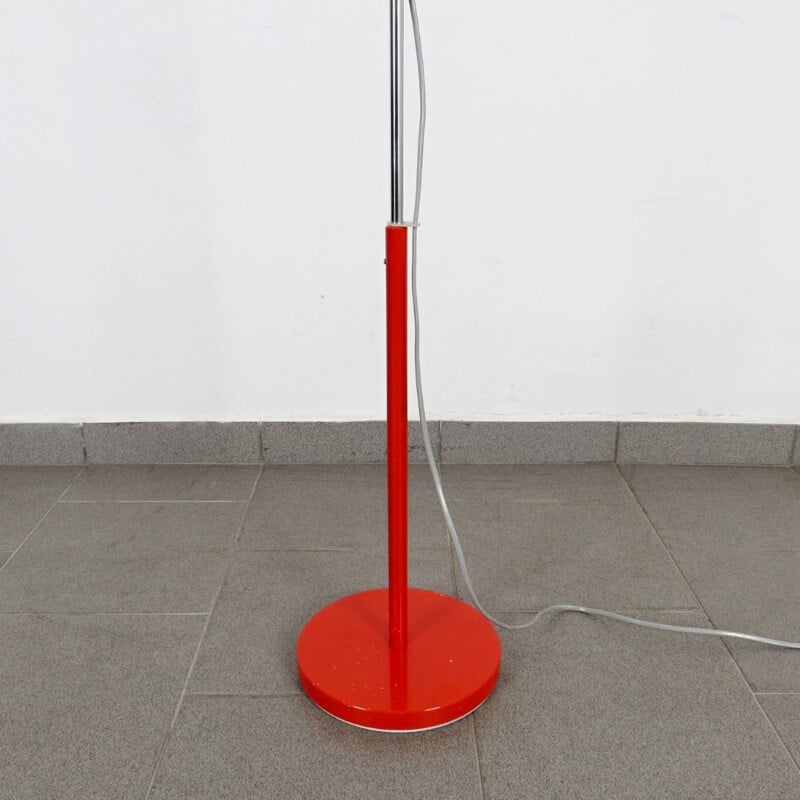 Lampada da terra rossa vintage di Josef Hurka, 1970