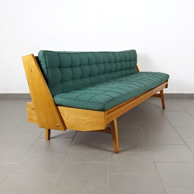 Blue vintage 3-seater sofa, 1970s