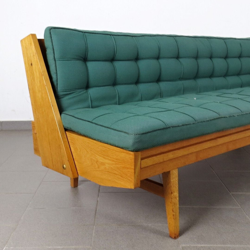 Blue vintage 3-seater sofa, 1970s