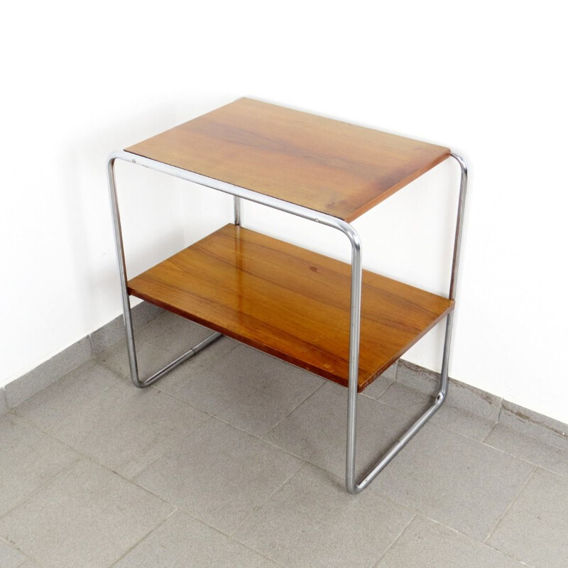 Table d'appoint vintage en bois, Tchécoslovaquie, 1950