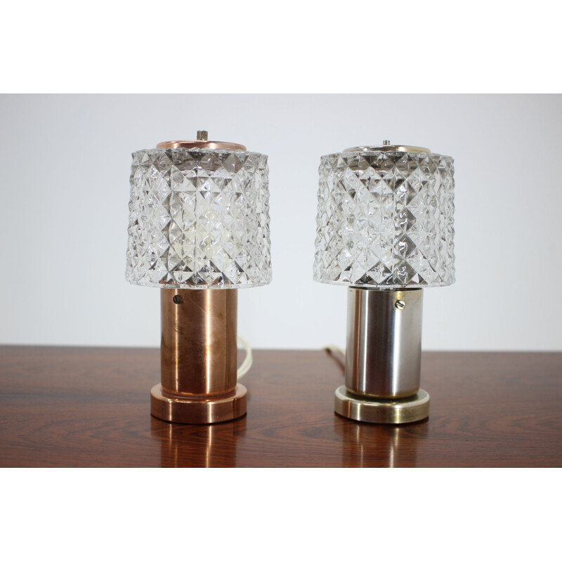 Pair of vintage table lamps by Kamenický Šenov, 1970