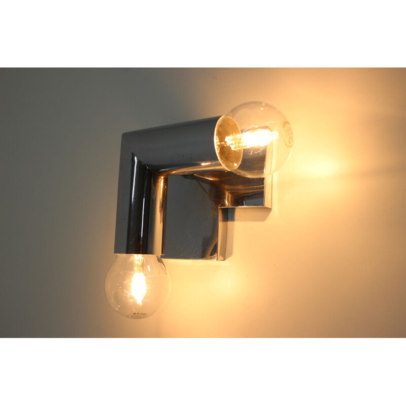 Vintage Bauhaus chrome scone wall lamp 1930s