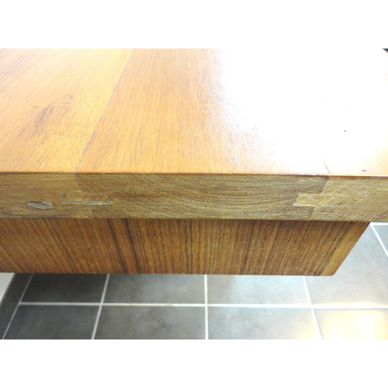 Vintage French desk in elm wood - 1970s