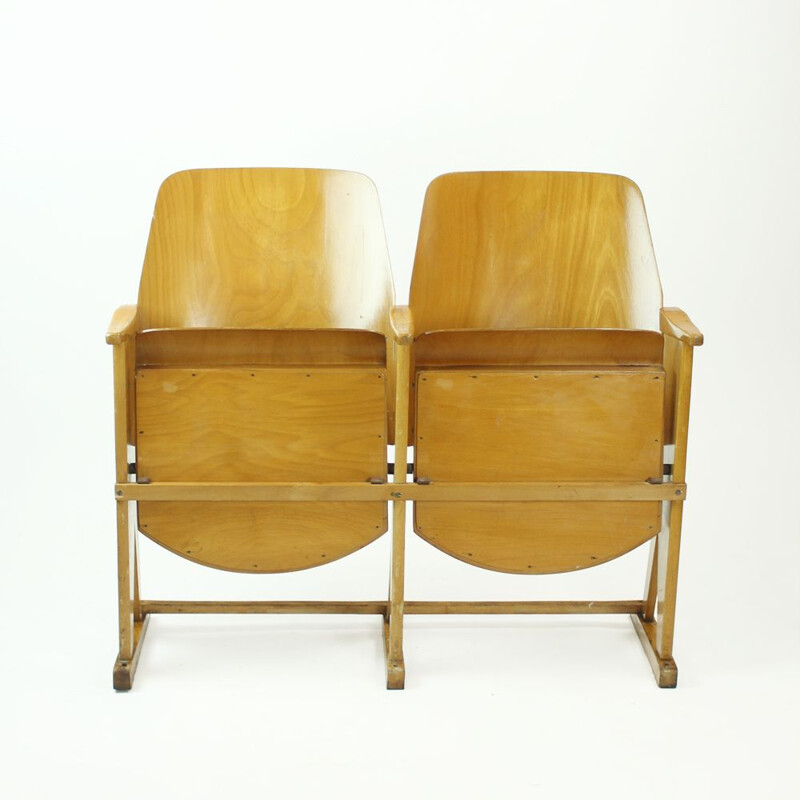 Vintage pair of Cinema Seater By Ton (Thonet), Czechoslovakia 1960s