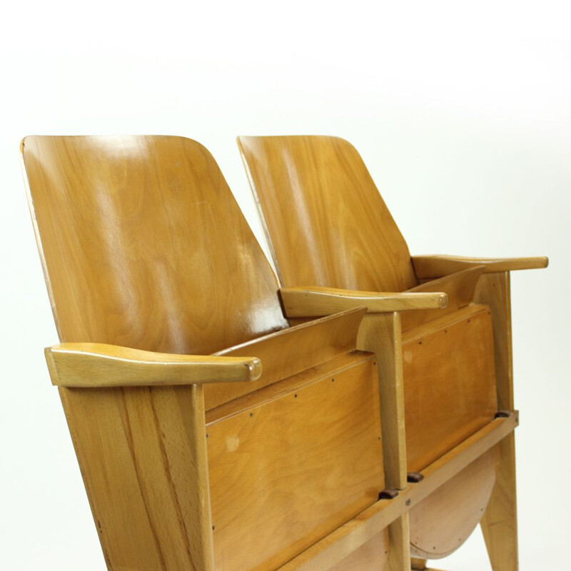 Vintage pair of Cinema Seater By Ton (Thonet), Czechoslovakia 1960s