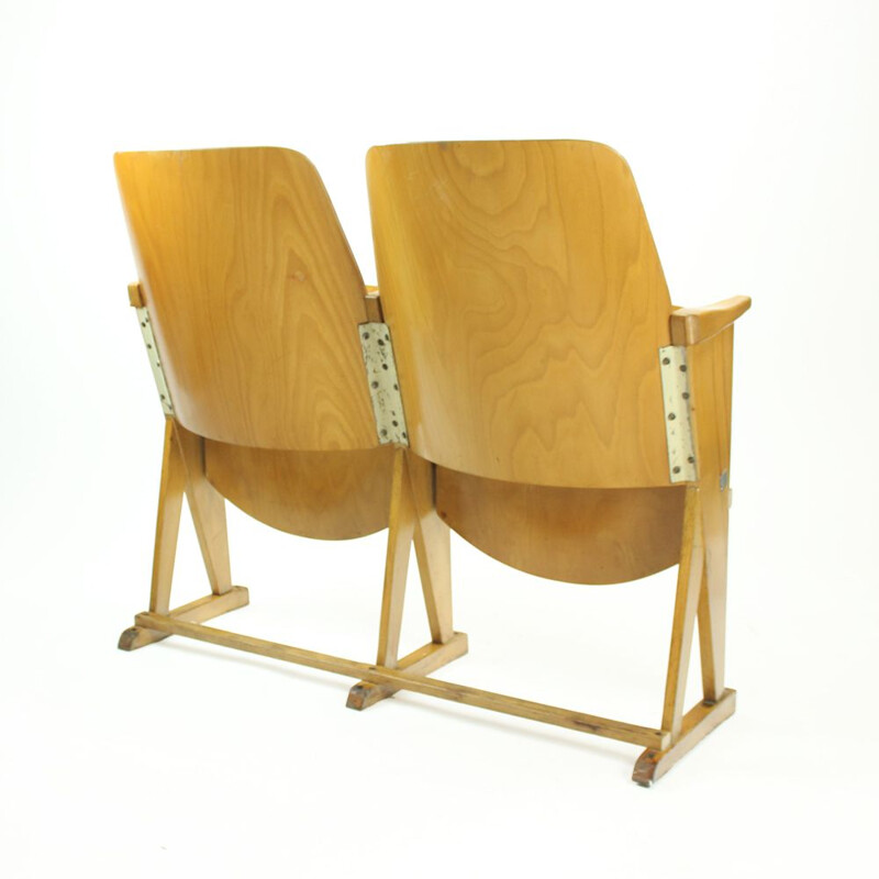 Vintage pair of Cinema Seater By Ton (Thonet), Czechoslovakia 1960s