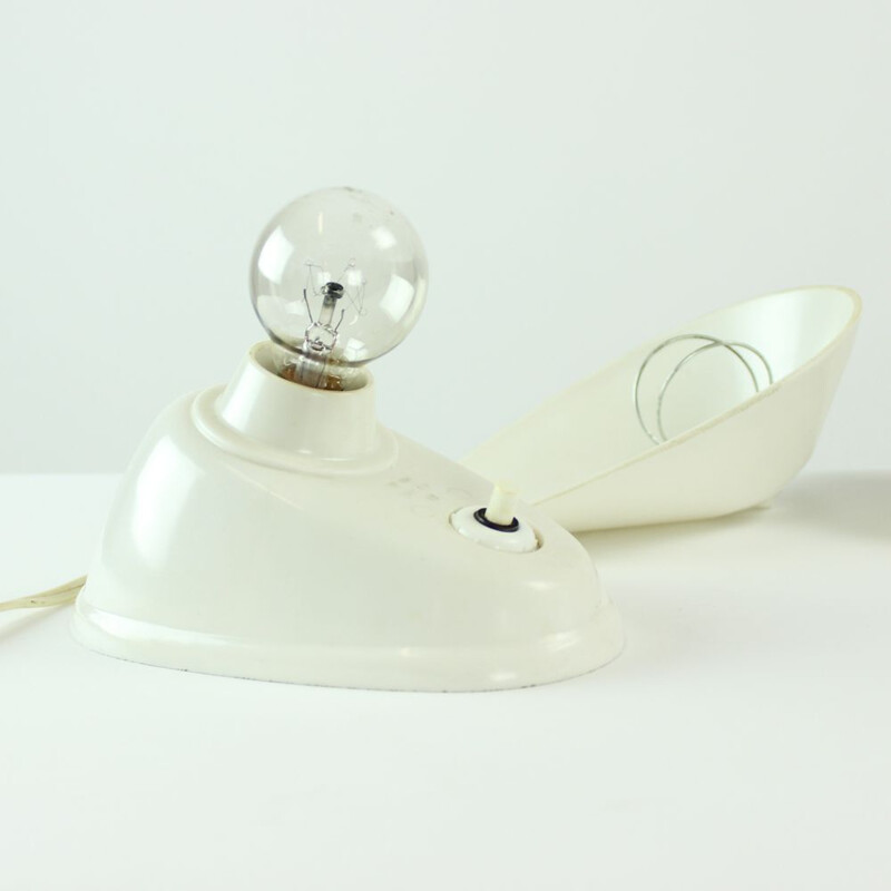 Vintage pair of White Bakelite Office Lamps By Bauhaus Team, Czechoslovakia, 1930