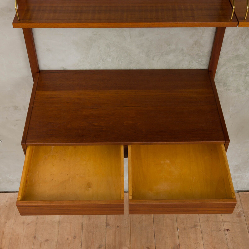 Vintage Poul Cadovius royal teak wall unit with a desk