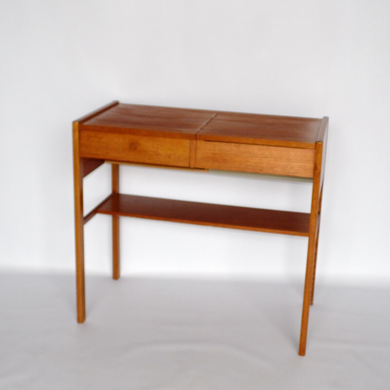 Coiffeuse vintage en teck scandinave 1960