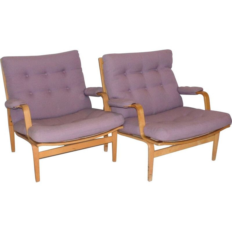 Pair of vintage armchairs "Ingrid" by Bruno Mathsson edition Dux 1980