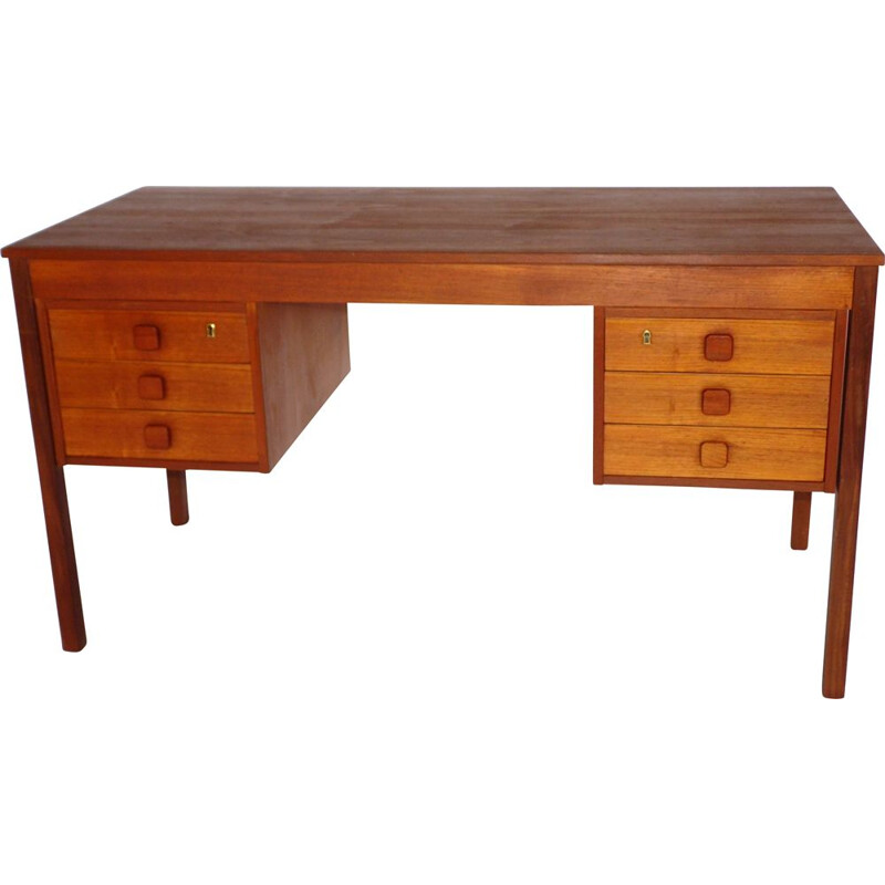 Vintage "domino" desk in teak 1960