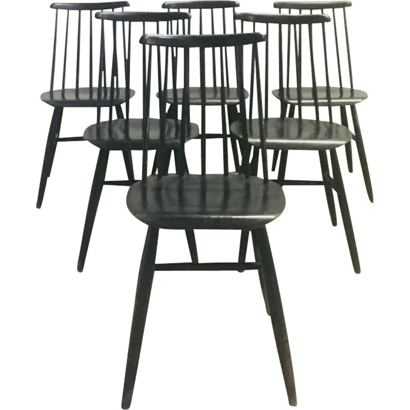 Ensemble de 6 chaises vintage "Fanett" de Ilmari Tapiovaara 1960