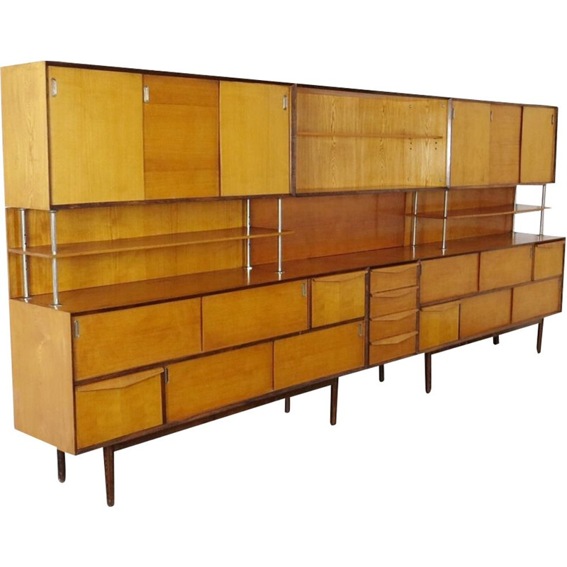 Vintage shelves in wood Czechoslovakia 1960