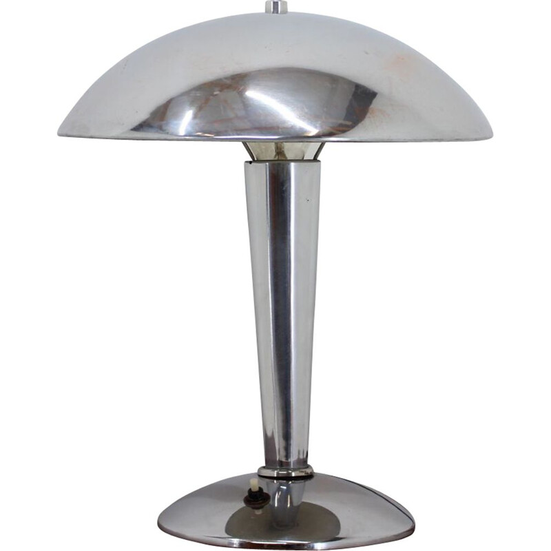 Lámpara de sobremesa vintage Bauhaus cromada, 1930