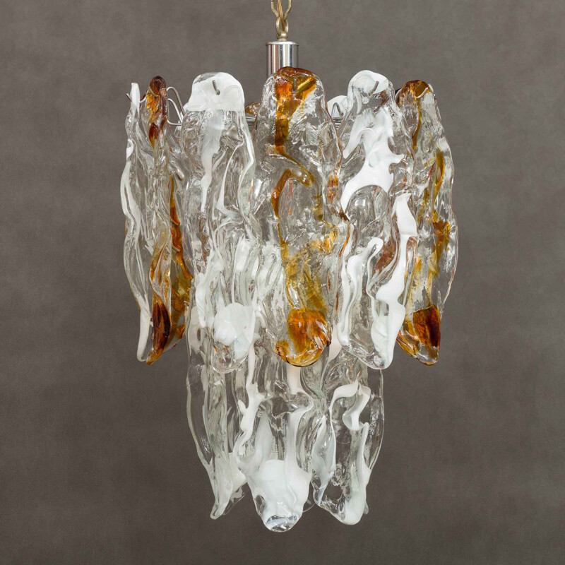 Vintage murano glass Mazzega chandelier attr. to Carlo Nason 1970