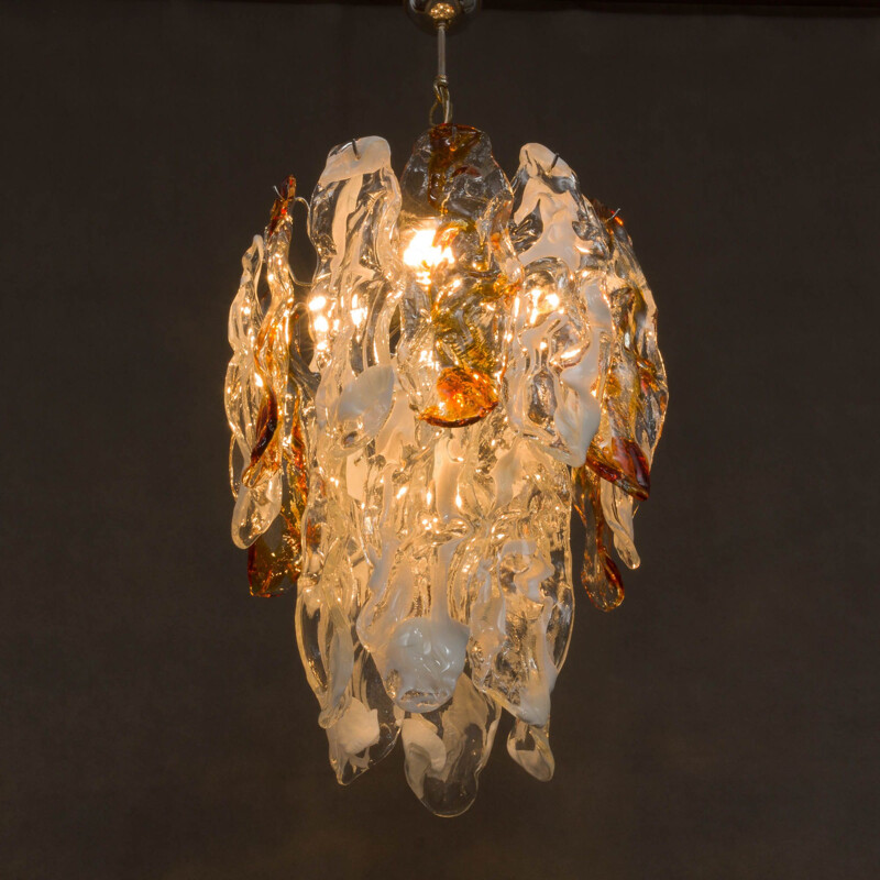 Vintage murano glass Mazzega chandelier attr. to Carlo Nason 1970