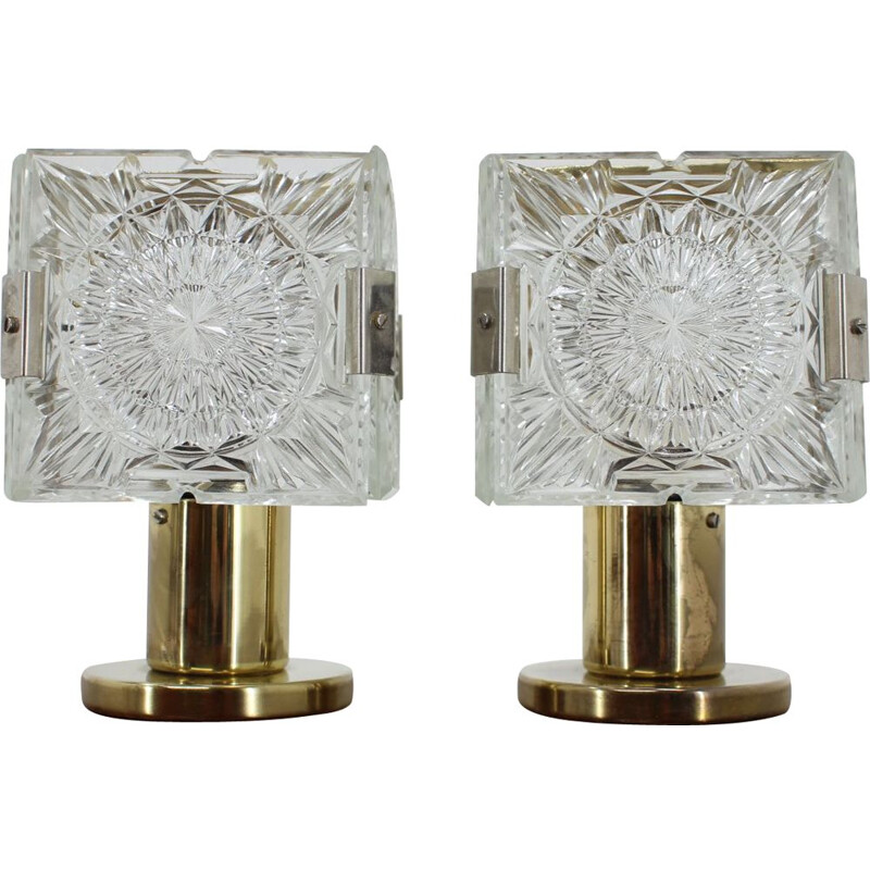 Pair of Kamenicky Senov vintage table lamps, 1970s