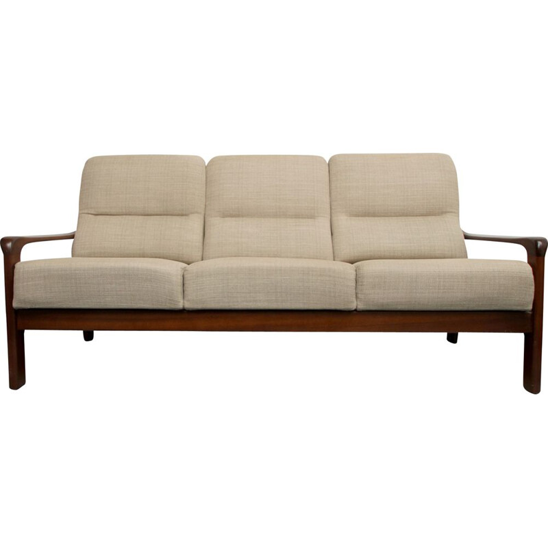 Vintage 3-seater sofa in beige, 1960s