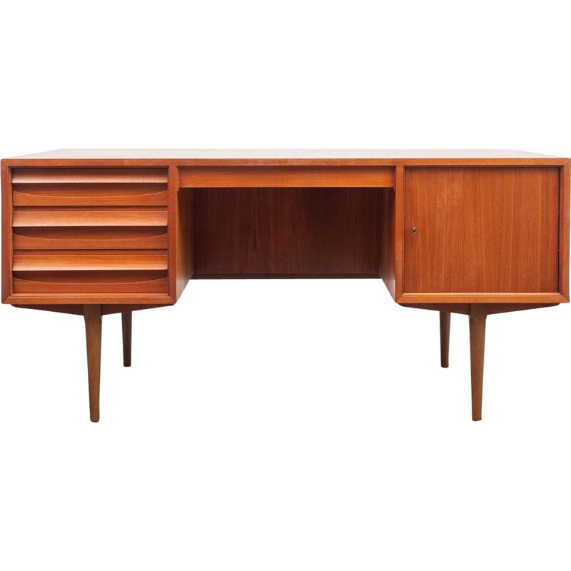 Vinatge teak desk, restored, Lothar Wegner, Platon series 1960