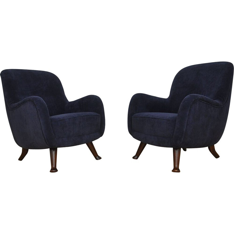 Pair of vintage Scandinavian armchairs by Berga Möbler, 1940s