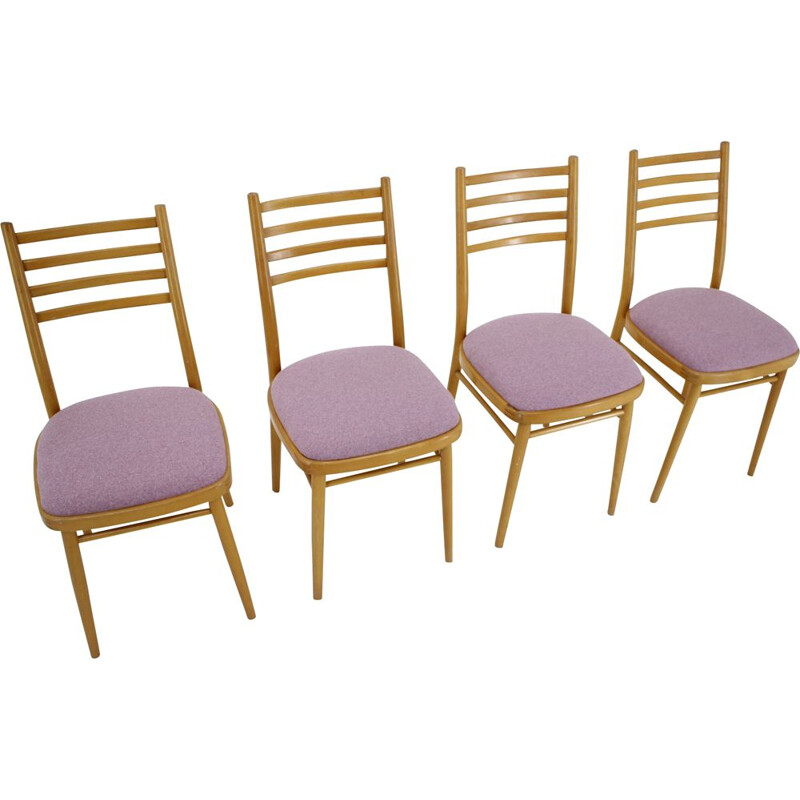Ensemble de 4 chaises vintage de Interier Praha, Tchécoslovaquie, 1970 
