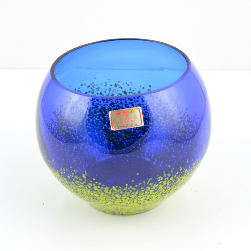 Vintage kobalt glazen kom van Joska Kristall Mundgeblasen, Duitsland 1960