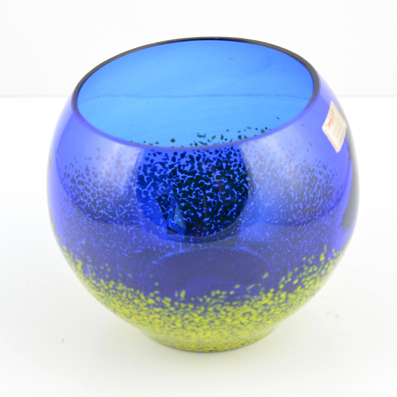 Vintage Joska Kristall Mundgeblasen cobalt glass bowl, Germany 1960