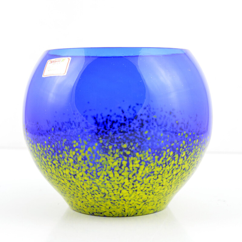 Vintage Joska Kristall Mundgeblasen cobalt glass bowl, Germany 1960