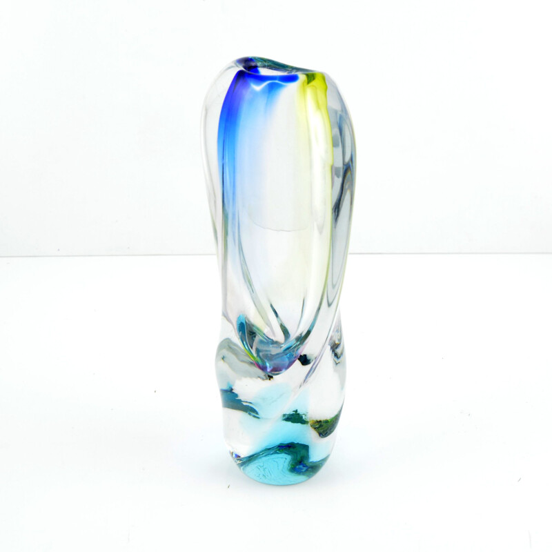 Vintage glass vase by Hana Machovska for Novy Bor, 1960s