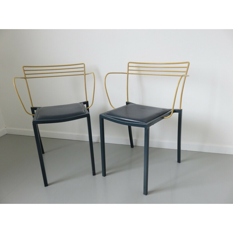Ensemble de 2 chaises vintage "piccolo" de Pascal Mourgue pour Fermob, 1990 