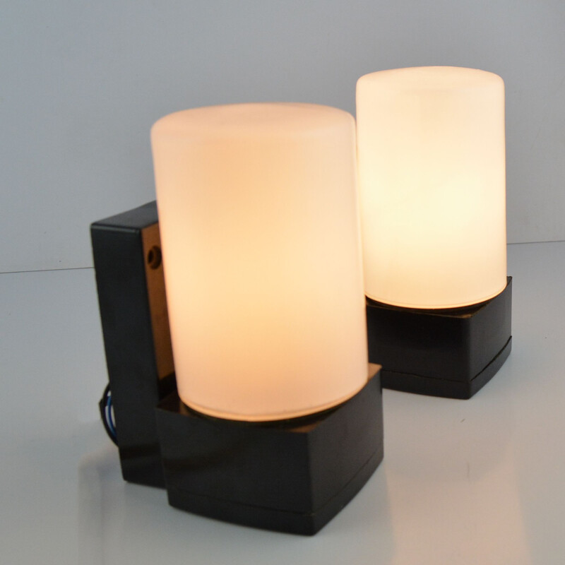 Set of 2 vintage bakelite wall lamps for Elektrosvit Nové Zámky, Czechoslovakia, 1950s