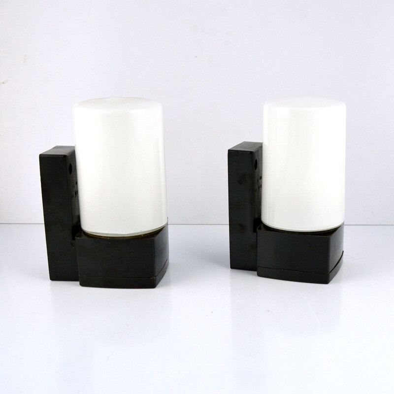 Set of 2 vintage bakelite wall lamps for Elektrosvit Nové Zámky, Czechoslovakia, 1950s