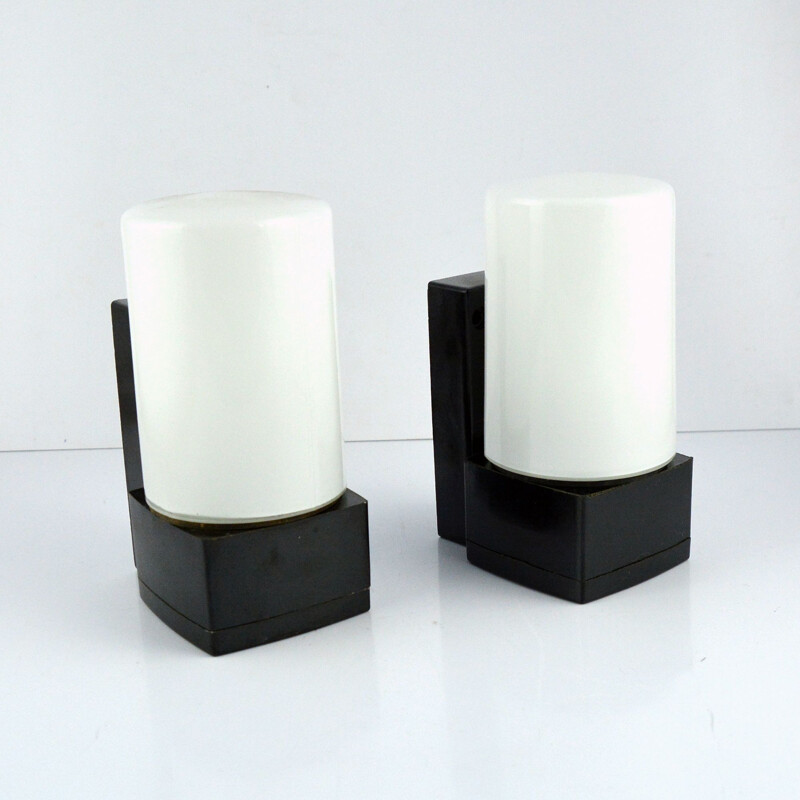 Set of 2 vintage bakelite wall lamps for Elektrosvit Nové Zámky, Czechoslovakia, 1950s