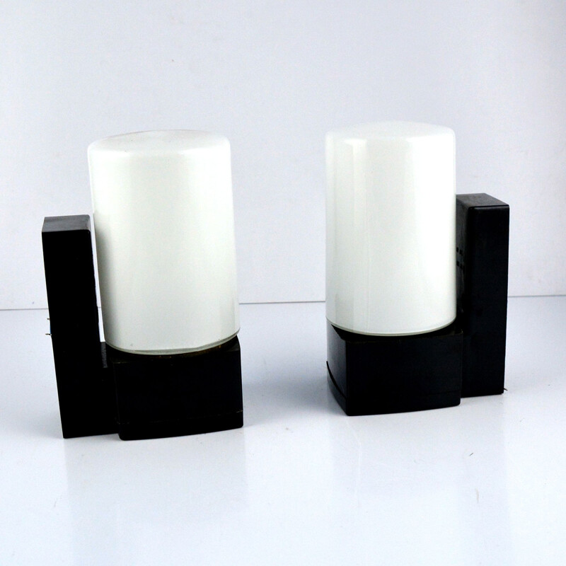 Set of 2 vintage bakelite wall lamps for Elektrosvit Nové Zámky, Czechoslovakia, 1950s