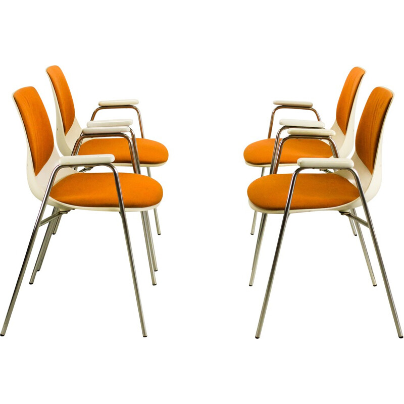 Set of 4 Wilkhahn model 225 chairs, Georg LEOWALD - 1960s