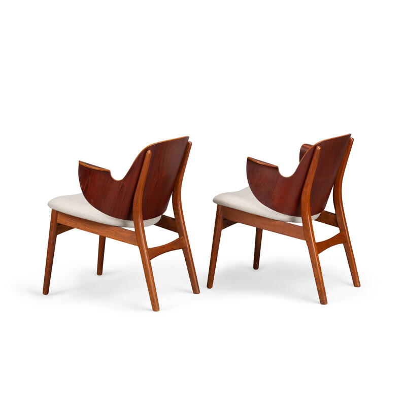 Set of 2 vintage teak armchairs by Arne Hovmand Olsen for Bramin Møbler, 1960s