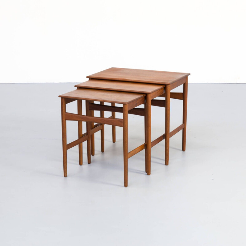 Vintage teak nesting tables by Hans J. Wegner for Andreas Tuck, 1960s