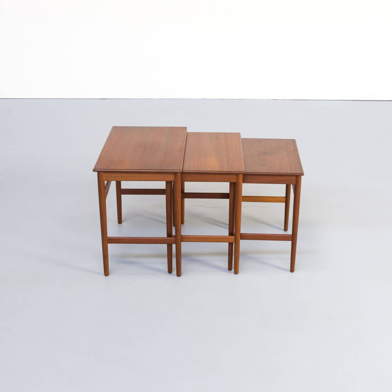 Vintage teak nesting tables by Hans J. Wegner for Andreas Tuck, 1960s