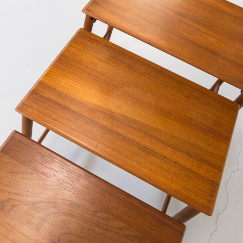 Vintage teak nesting tables by Hans J. Wegner for Andreas Tuck, 1960s