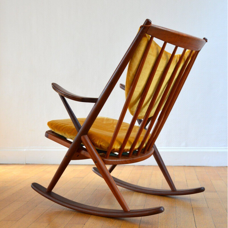 Chaise à bascule vintage par Frank Reenskaug pour Bramin, 1960